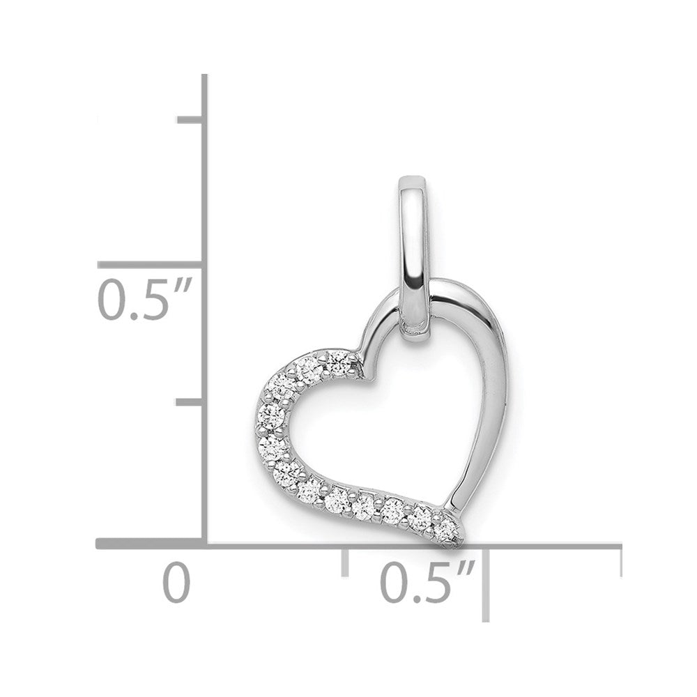 14k White Gold 1/15 carat Diamond Heart Pendant
