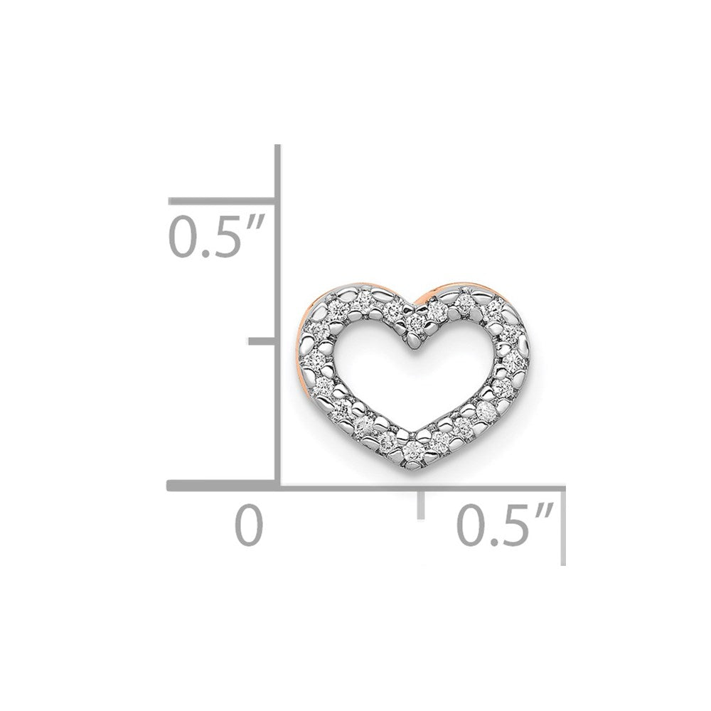 Gold Diamond Heart Chain Slide