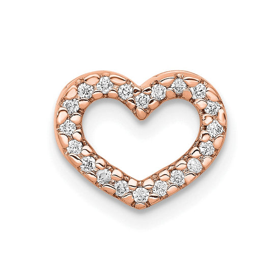 Gold Diamond Heart Chain Slide