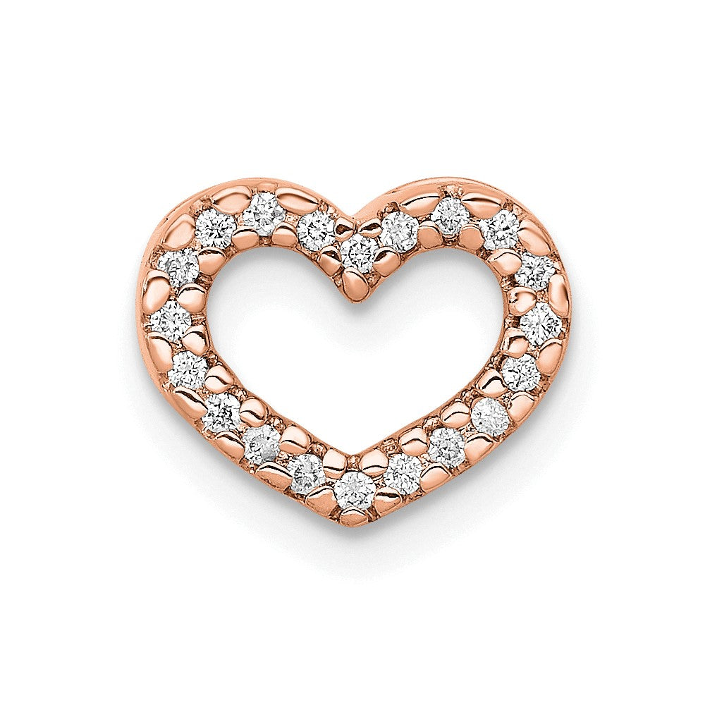 Gold Diamond Heart Chain Slide