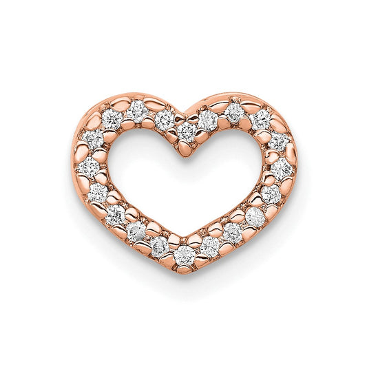 Gold Diamond Heart Chain Slide