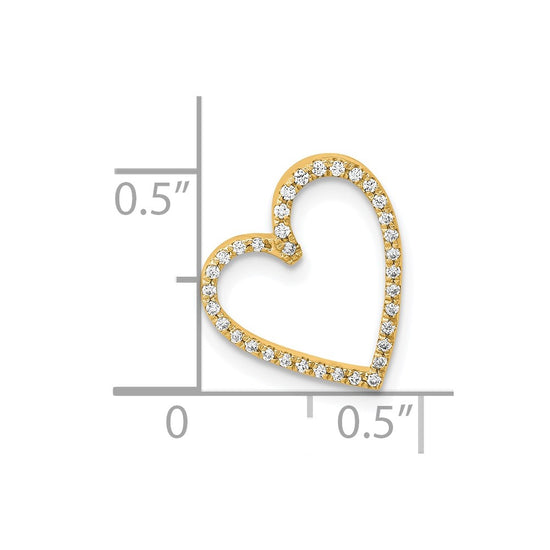 14k 1/10 carat Diamond Heart Chain Slide