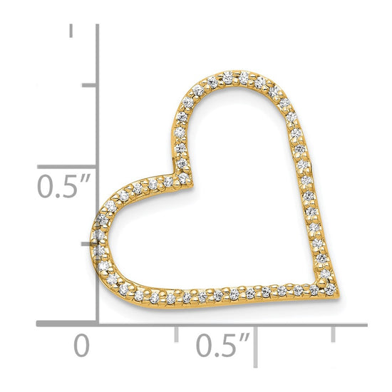 Gold Diamond Heart Chain Slide