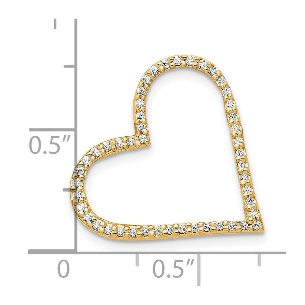 Gold Diamond Heart Chain Slide