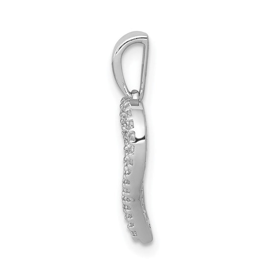 14k White Gold 1/4 carat Diamond 2-row Heart Pendant