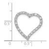 14k White Gold 1/5 carat Diamond Curved Heart Chain Slide
