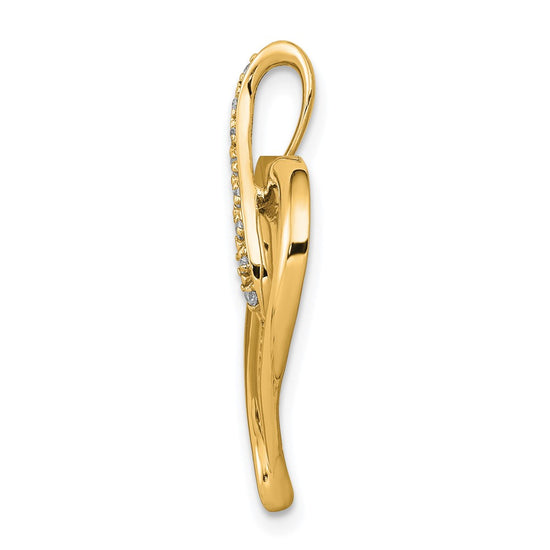 Gold Diamond Heart and Infinity Pendant