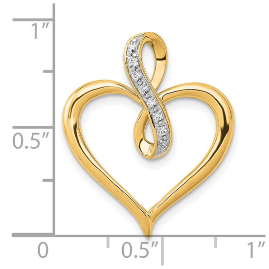Gold Diamond Heart and Infinity Pendant