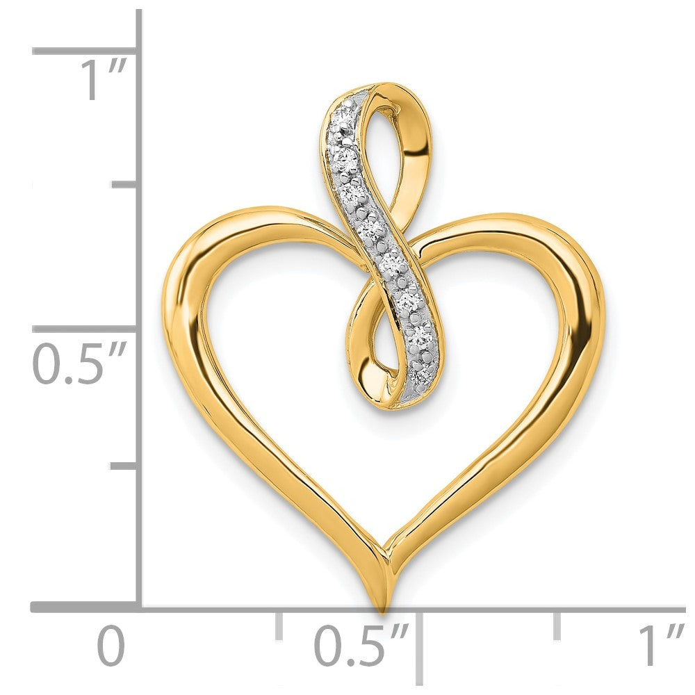 Gold Diamond Heart and Infinity Pendant