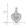 14k White Gold 1/5 carat Pave Diamond Fancy Double Heart Chain Slide