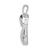 14k White Gold with Black Rhodium 1/20 carat Blue and White Diamond Heart Pendant