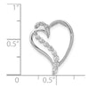 14k White Gold 1/6 carat Diamond Heart Chain Slide
