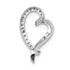 14k White Gold 1/10 carat Diamond Curved Heart Chain Slide
