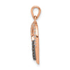 14k Rose Gold and Black Rhodium Champagne and White Diamond Hearts Pendant