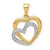 14k and White Rhodium Diamond Entwined Hearts Pendant