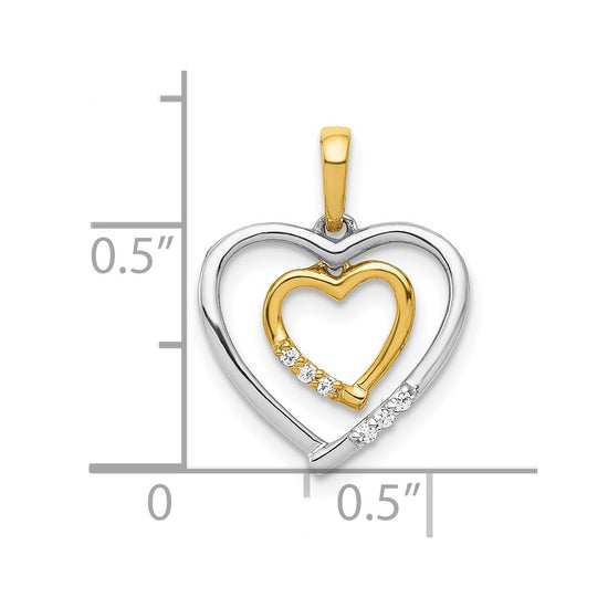 Gold Double Heart Diamond Pendant