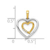 Gold Double Heart Diamond Pendant