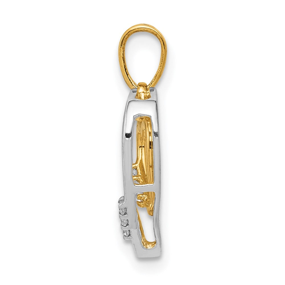 Gold Double Heart Diamond Pendant