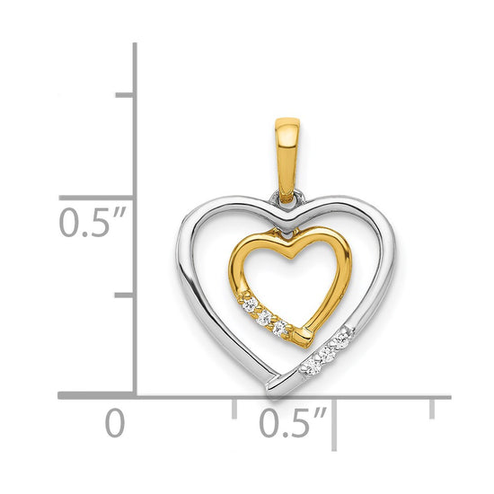 Gold Double Heart Diamond Pendant