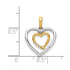 Gold Double Heart Diamond Pendant