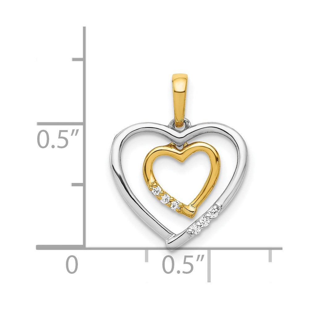 Gold Double Heart Diamond Pendant