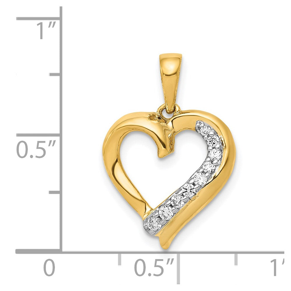 14k 1/10 carat Diamond Heart Pendant