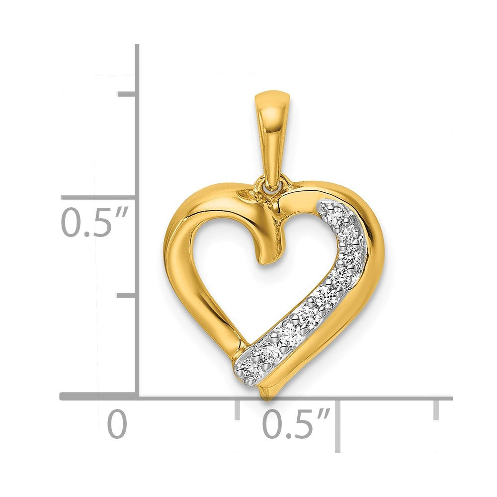 14k 1/10 carat Diamond Heart Pendant