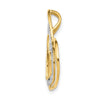 14k and White Rhodium .01 carat Diamond Triple Heart Chain Slide