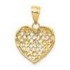 10k and White Rhodium 1/2pt Diamond Heart Pendant