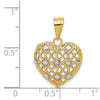 14k and White Rhodium 1/2 point Diamond Filigree Heart Pendant