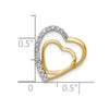 10k .01ct. Diamond Double Heart Chain Slide