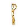 14k and White Rhodium .01 carat Diamond Double Heart Chain Slide