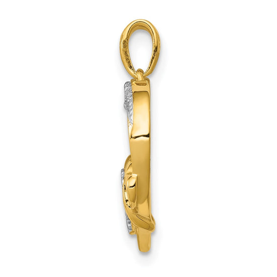 Gold Hearts with Diamonds Pendant