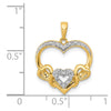 Gold Hearts with Diamonds Pendant