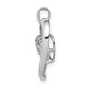 14k White Gold 1/10 carat Diamond Heart Dangle Pendant