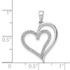14k White Gold 1/10 carat Diamond Heart Pendant