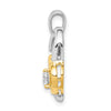 14k Two-Tone 1/5 carat Diamond Double Heart Pendant