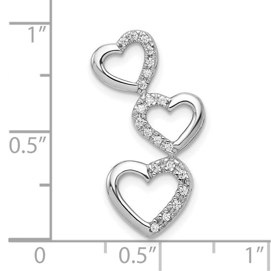 Diamond Triple Heart Chain Slides