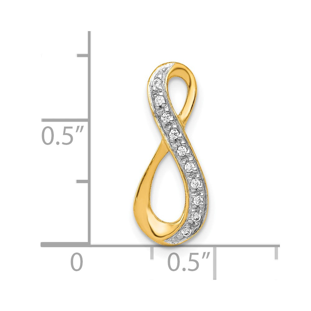 10K and Rhodium 1/20ct. Diamond Infinity Chain Slide