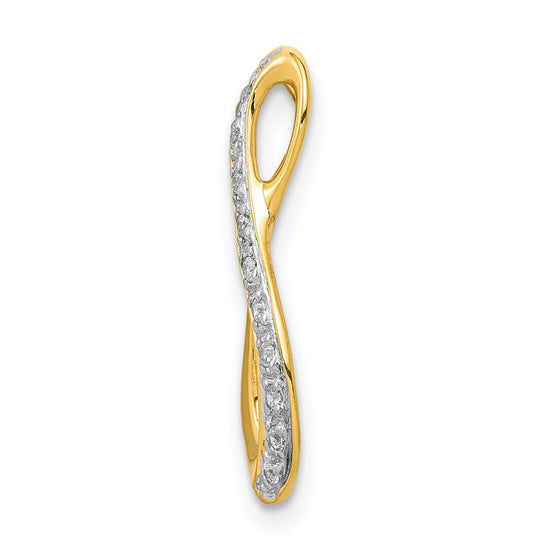14k and Rhodium 1/20ct. Diamond Infinity Chain Slide
