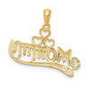 14k .02 carat Diamond MOMMY Double Heart pendant