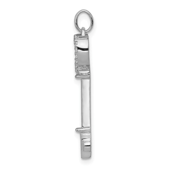 Gold Diamond Heart Key Charm