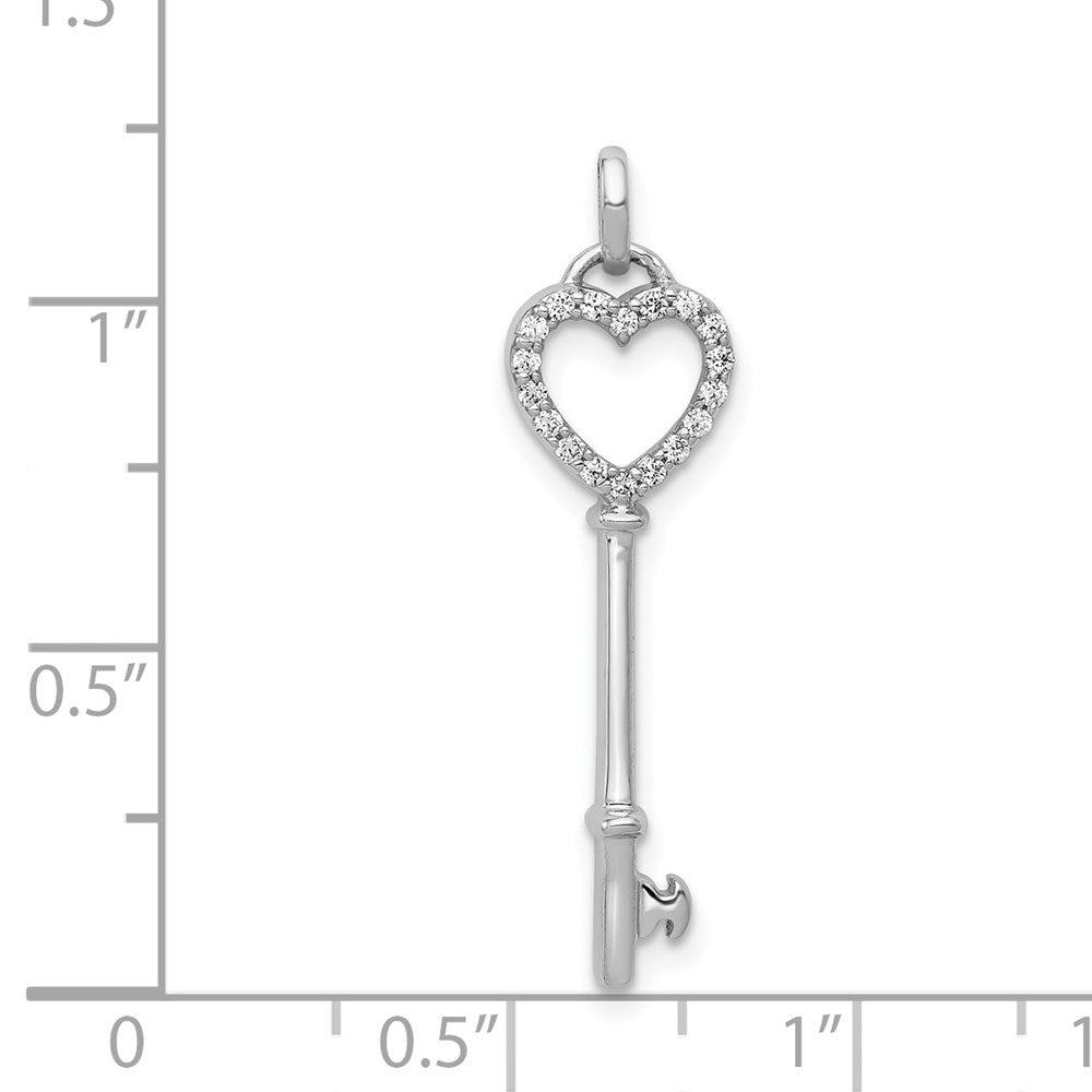 Gold Diamond Heart Key Charm