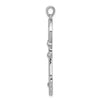 14k White Gold Polished 1/8 carat Diamond Circle Key Pendant