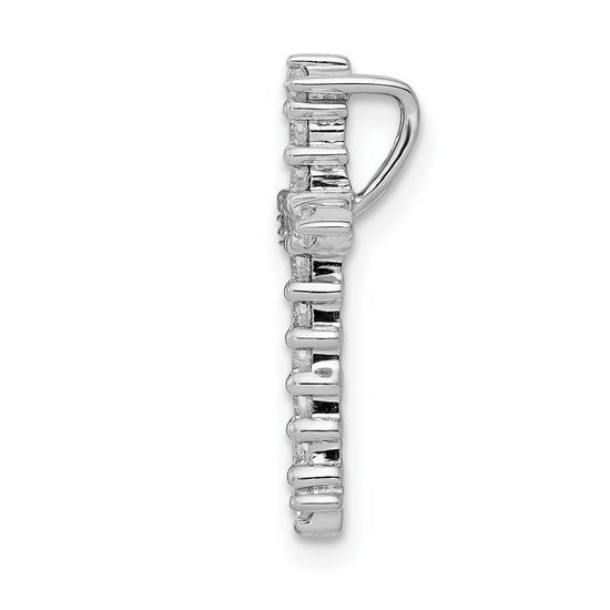 14k White Gold 1/4 carat AA Diamond Cross Chain Slide