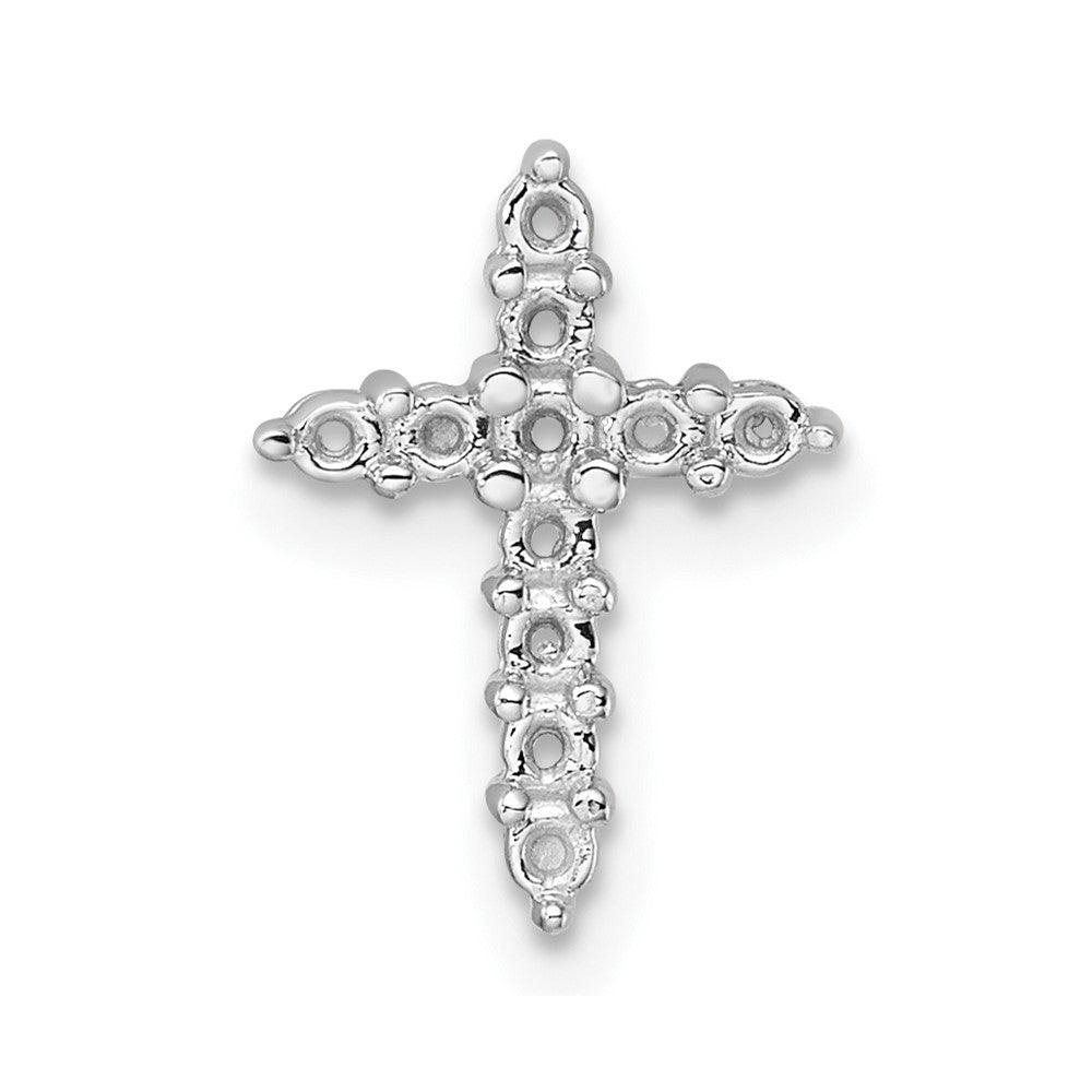 14k White Gold Diamond Cross Chain Slide Mounting