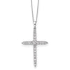 14k White Gold 1 carat Lab Grown Diamond VS/SI+ G+ Complete 18 inch Cross Pendant Necklace