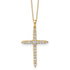 14k 1 carat Lab Grown Diamond VS/SI+ G+ Complete 18 inch Cross Pendant Necklace
