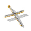 14k and White Rhodium 1/4 carat Diamond Cross Pendant
