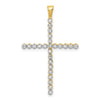 14k and White Rhodium 1/4 carat Diamond Cross Pendant